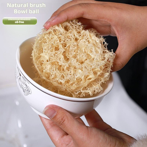 Brosse à vaisselle en loofah naturelle écologique à motif rayé, faite à la main, à torsion basse, pour le nettoyage de la cuisine, avec cœur en loofah - Product Image 2