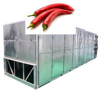 Secador de chiles con cinta transportadora de malla, Línea de producción para el secado de chiles rojos, Máquina de cinta transportadora de malla para chiles cayena, Equipo de secado