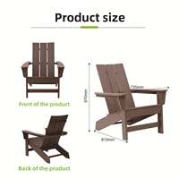 Chaise Adirondack au design moderne pour usage extérieur dans la cour, mobilier durable en HDPE, chaises Adirondack colorées, chaise de patio extérieure