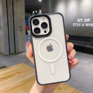 Fundas magnéticas a prueba de golpes para teléfono móvil transparente para <span class=keywords><strong>Iphone</strong></span> 14 13 <span class=keywords><strong>12</strong></span> 11 Pro Max cargador inalámbrico - Product Image 4