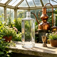 Bouteille personnalisée de 1 litre en verre noir mat en forme de phare avec bouchon en liège pour vin, vodka, brandy, gin, spiritueux et liqueurs