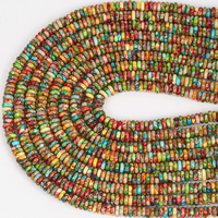 Perles plates en pierre de turquoise naturelle colorée de 6x2mm, en forme de disque, pour la fabrication de bijoux, bracelets, colliers et accessoires