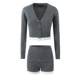 <span class=keywords><strong>Cardigan</strong></span> con giuntura <span class=keywords><strong>in</strong></span> <span class=keywords><strong>pizzo</strong></span> alla moda 2025 con scollo a V profondo 3687 Runwaylover - Product Image 5