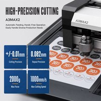 Machine de découpe d'étiquettes à alimentation automatique A3MAX2, découpe de contour CCD, force de 2000g, largeur de 330mm pour autocollants et étiquettes en papier