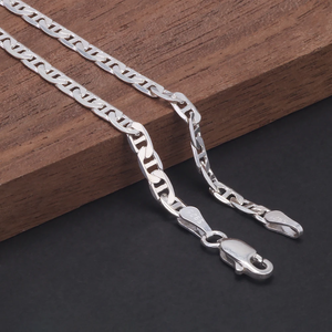 Bracciale a catena piatta in argento sterling 925 per uomo e donna, bracciale sottile da <span class=keywords><strong>3</strong></span> mm, semplice, classico, alla moda, gioiello da festa, idea regalo - Product Image 5