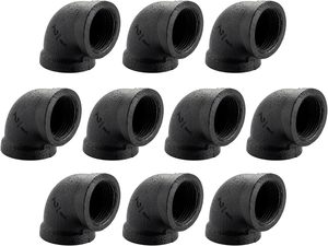 Sambungan Pipa Hitam 1/<span class=keywords><strong>2</strong></span> inci, Sambungan Pipa Besi Industri untuk Rak Vintage Steampunk, DIY Plumbing - Product Image 2