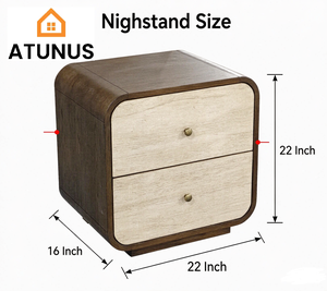 Modern Dark Walnut <strong>Bedside</strong> <strong>Table</strong> with <strong>Yellow</strong> Travertine Top Luxury Nightstand for Bedroom Minimalist Wooden Storage Furniture - Product Image 4