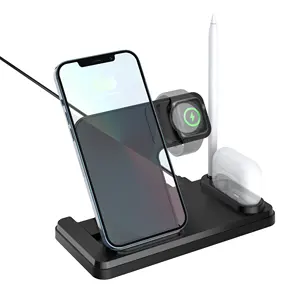 Premium wireless charging 4 in 1 Multifunction Foldable Wireless Charger For Iphone Smart Watch/Pencil/Headset