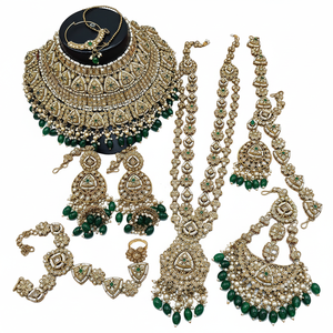 Gold Plated Fine Jewelry <b>Set</b> with Crystal Stone and <b>Beads</b> Bridal Collection-10573939 - Product Image 2