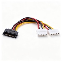 Cable de alimentación SATA macho a doble IDE hembra, cable divisor de alimentación SATA 1 a 2 a IDE de 4 pines