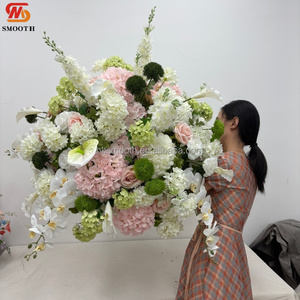 SMOOTH Latest 80cm <b>Artificial</b> <b>Flower</b> Ball White Pink Hydrangea Classic Handmade Floral Wedding Centerpiece - Product Image 3