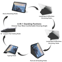 Funda para Xiaomi Pad 5/5 Pro 11 Pulgadas 2021 con Soporte para Lápiz, Cubierta Transparente, Soporte Tríptico en Forma de Y, Carcasa Rígida Trasera, Cubierta Acrílica Plegable en Y