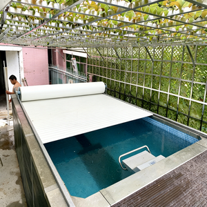 Couverture de <span class=keywords><strong>piscine</strong></span> automatique isolée en alliage d'aluminium sur mesure, imperméable et durable, avec enrouleur électrique - Product Image 4