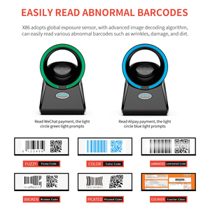 Nuovo lancio Syble XB-X86 1D 2D Scanner di codici a barre Desktop omnidirezionale piattaforma cablata Usb codici Qr scansione supermercato