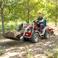 Tracteur agricole 4x4 de 18 CV avec rotoculteur, semoir et charrue, homologué CE, prix du pack tracteur agricole