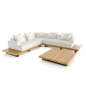 Divano <span class=keywords><strong>da</strong></span> Esterno Moderno Set Salotto <span class=keywords><strong>Giardino</strong></span> <span class=keywords><strong>in</strong></span> <span class=keywords><strong>Legno</strong></span> Teak Mobili Lusso per Esterni Arredamento Patio per Appartamenti e Hotel - Product Image 6