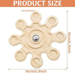 Juguetes de Madera para Hámsteres - Juguetes Giratorios para Mascotas con Disco Masticable Giratorio, un Juguete de Molino de Viento para Masticar - Product Image 6
