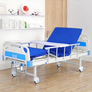 Dos camas de examen de <span class=keywords><strong>Hospital</strong></span> simples con manivela, salas de <span class=keywords><strong>Hospital</strong></span> manuales multifunción, camas médicas para el cuidado del paciente - Product Image 6