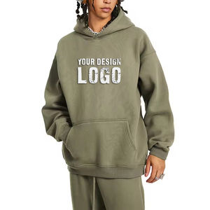 Outdoor Casual Hooded Plus Fleece Oversized Mens Hoodies Wholesale OEM Basic Loose Sports Heavyweight Men's Hoodies - Product Image 1