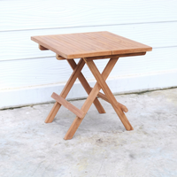 Tables de pique-nique pliantes portables de haute qualité au design moderne pour usage extérieur, villa et ferme, en bois de teck de qualité