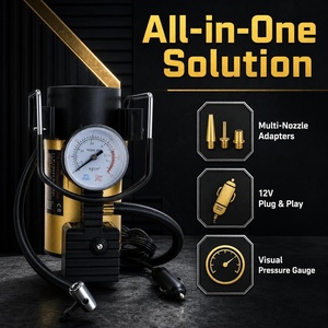 เครื่องสูบลมยางรถยนต์แบบพกพา ใช้ไฟจากที่จุดบุหรี่ 12V พร้อมเกจวัดแรงดัน - Product Image 4