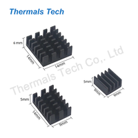Disipador de Calor Estándar para Raspberry Pi con Dimensiones de 14(L)*14(W)*6(H) mm y 9(L)*9(W)*(H)5 mm