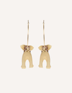 Pendientes YXQ E282 de Acero Inoxidable Dorado Cepillado con Texturas Orgánicas y Diseño Minimalista, Finos Grillz con Detalles en Madera - Product Image 2