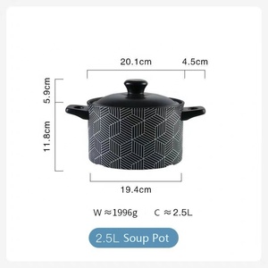 Open Fire Ready Minimalist Ceramic Non-Stick Casserole Set with Lid-Eco-Friendly <b>Cookware</b> for Milk/Pot/Soup - Product Image 6