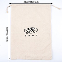 Sac de rangement réutilisable en coton et lin personnalisé avec motif de dessin animé pour pain de boulangerie, conception pliable, autocollants recyclables