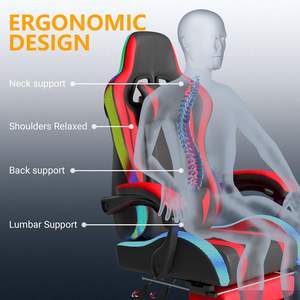सर्वश्रेष्ठ प्रो कार्यात्मक नेतृत्व वाले आरजीबी लाइट वयस्कों ब्लू वीडियो गेमर कुर्सी स्पीकर और मालिश के साथ सबसे सस्ता संपर्क गेमिंग कुर्सी - Product Image 3
