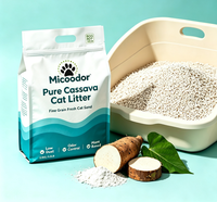 Litière pour chat en cassave naturelle, absorption rapide, forte absorption, faible teneur en poussière, fabricant OEM