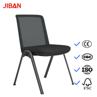 Chaise de formation noire en maille avec structure en acier sans accoudoirs pour salle de réunion, salle de classe, conférence – Vente en gros