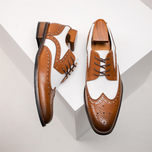Chaussures Oxford en cuir pour hommes, formelles, imprimées, à enfiler, confortables, à semelle souple, respirantes, pour le bureau, collection automne - Product Image 2