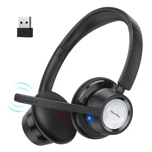 Headphone Bluetooth Kustom dengan Mikrofon, Headset Pusat Panggilan, Peredam Kebisingan, Headphone Studio Nirkabel, Grosir