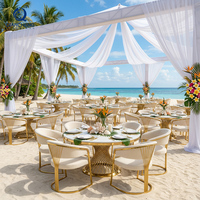 Hochwertiger Edelstahl Luxus Runder Tisch für Hotel Bankett Event Hochzeit Restaurant Esszimmer