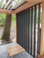 Mur rideau de façade d'entrepôt, ventilation, pare-soleil, imperméable, résistant à la chaleur, vertical, moderne, en aluminium