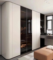 Ensemble de meubles de rangement pour vêtements autoportant moderne, armoire-penderie en bois sur mesure pour chambre à coucher, design de luxe