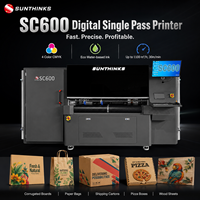 Imprimante numérique à passage unique haute vitesse Sunthinks SC600, machine d'impression industrielle pour boîtes en carton ondulé, pour l'emballage de cartons