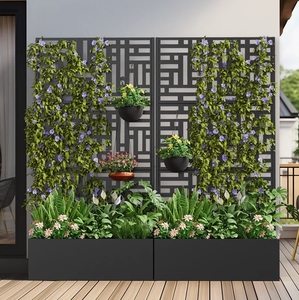 Jardinière <span class=keywords><strong>en</strong></span> métal pour plantes grimpantes avec treillis 5.9 pi. H X 3 pi. Lits surélevés de jardin - Product Image 2