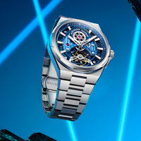 Montre automatique squelette Bonest Gatti 42 mm en acier 316L avec verre saphir, étanche 50 m, montre mécanique pour homme BG8007
