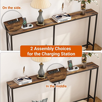 Table sur mesure avec station de charge de sortie pour salon ferme entrée étroite couloir maigre derrière la table de canapé