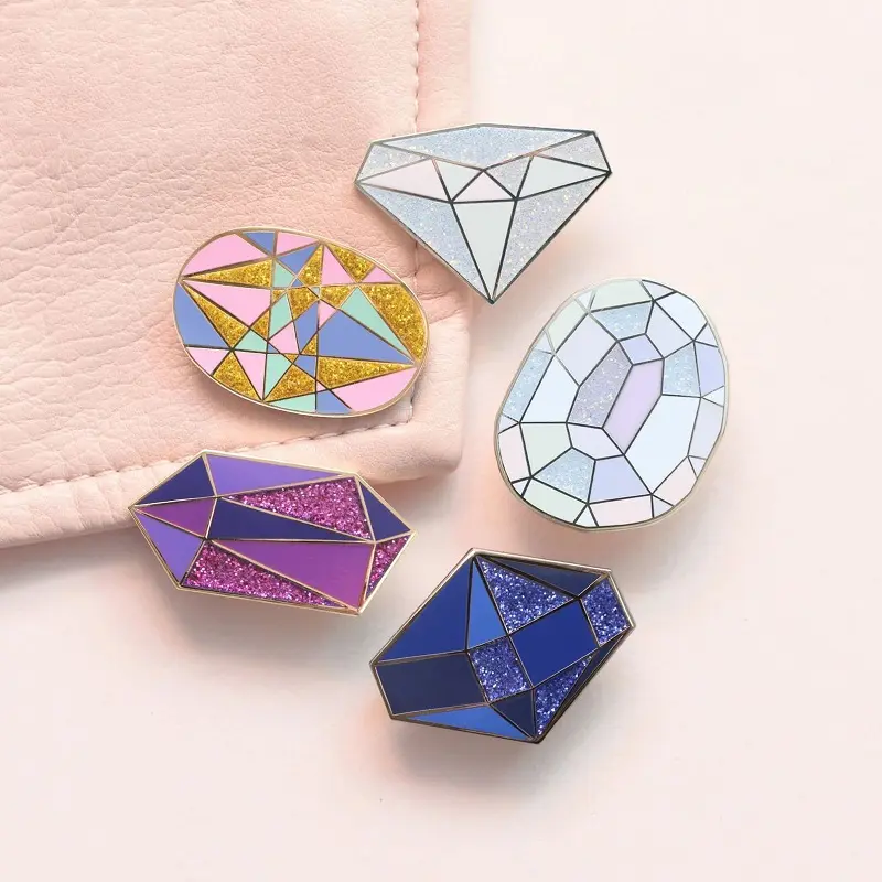 여성을위한 혁신적인 맞춤형 매력 배지 옷깃 핀 다이아몬드 금속 에나멜 핀
