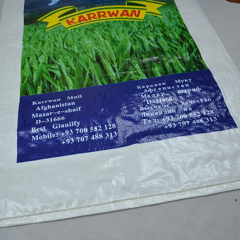 Пользовательские печатные водонепроницаемые белые Pp Тканые пшеничной муки большие мешки мешков 8 кг 15 кг 25 кг