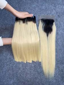 Piano de pelo Remy virgen vietnamita para máquina recta de hueso de color extensiones de cabello de trama doble para pelucas de cabello humano - Product Image 6