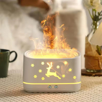 Humidificateur USB Flamme Simulée Cerf Prunier, Lumière d'Ambiance de Bureau, Humidification Ultrasonique, Machine d'Aromathérapie Moulée