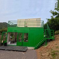 Magasin modulaire à double étage en acier préfabriqué, café-restaurant à montage rapide pour utilisation en centre commercial, résistant au feu, design moderne