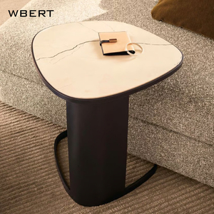 Wbert โต๊ะน้ำชารูปทรงหินอ่อนและโลหะหรูหราสไตล์อิตาลีทันสมัยพร้อมห้องนั่งเล่นแบบผสมผสานโต๊ะข้าง - Product Image 5