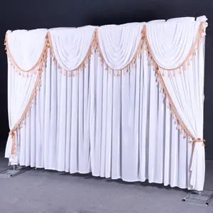 China Valance Curtain Factory Direct Custom Flame Retardant Wedding Church Home Theater Stage Curtain