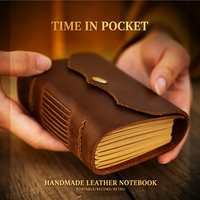 Carnet en cuir pleine fleur vintage, carnet de travail en cuir véritable, journal en cuir de vachette, carnet de poche, carnet compact portable