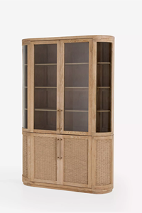 Buffet en bois massif de style ferme moderne avec rangement pour salle à manger, salon, bar à domicile - Poignées en métal, meubles de maison - Product Image 2
